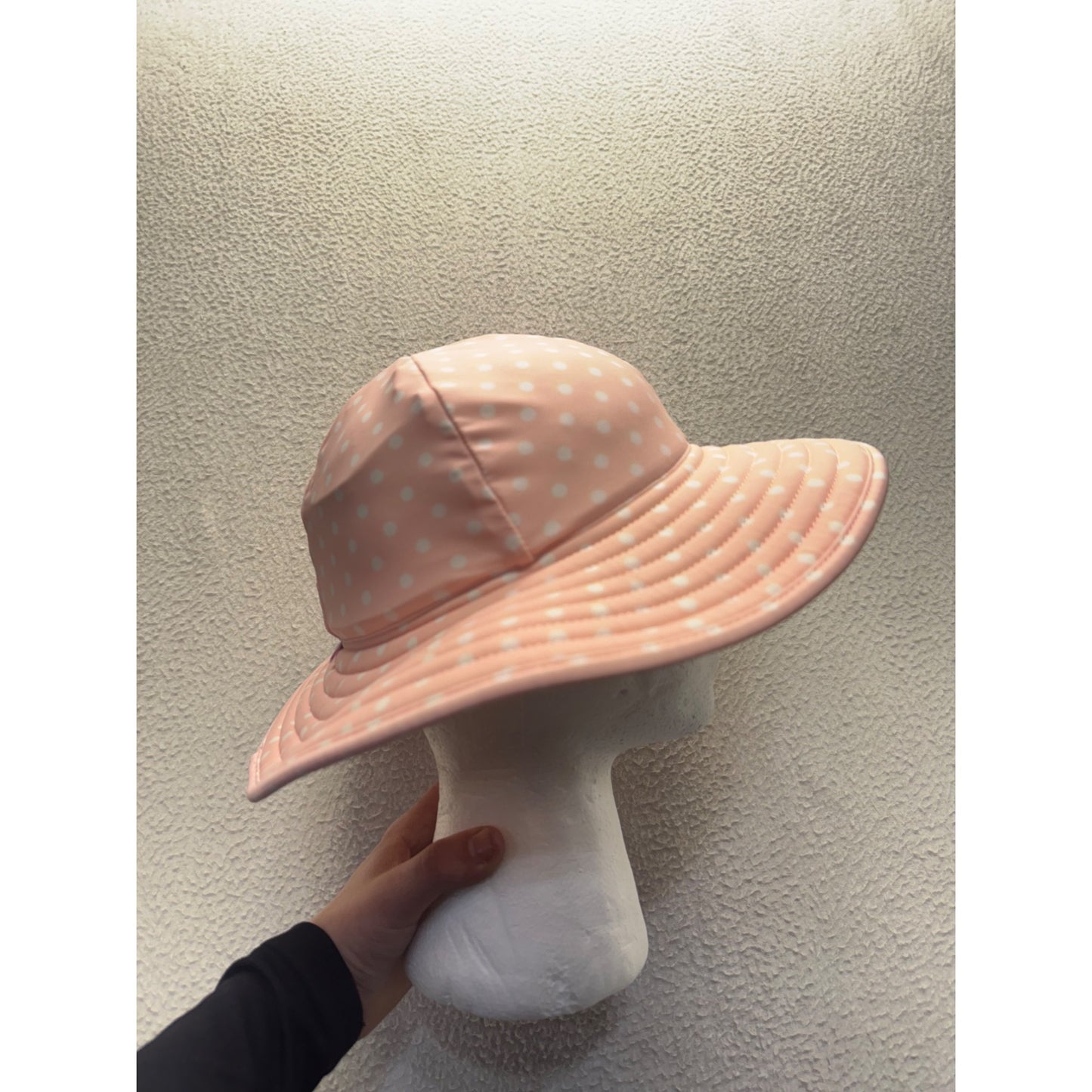 RuffleButts Pink Polka Dot Reversible Wide Brim Sun Hat #9213