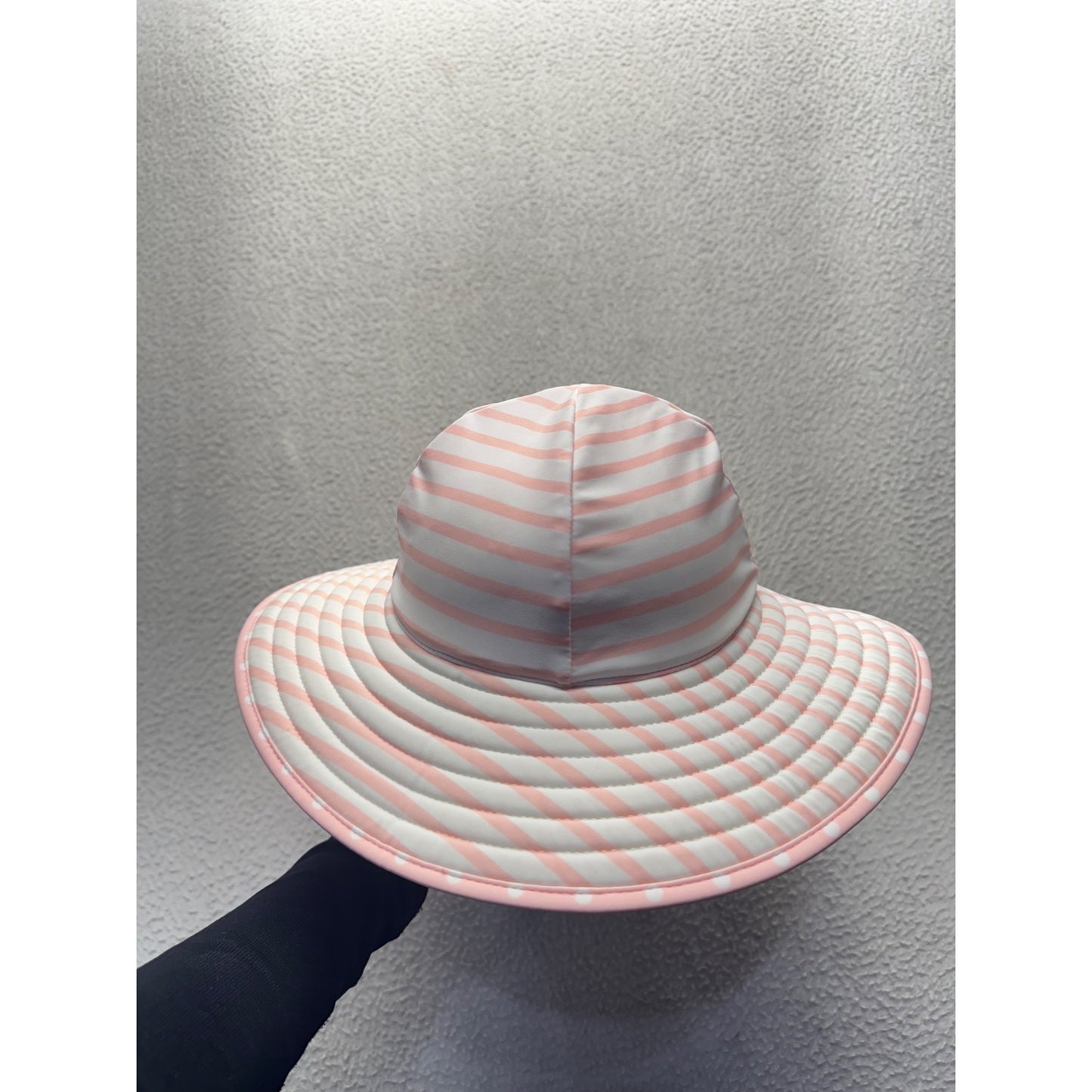 RuffleButts Pink Polka Dot Reversible Wide Brim Sun Hat #9213