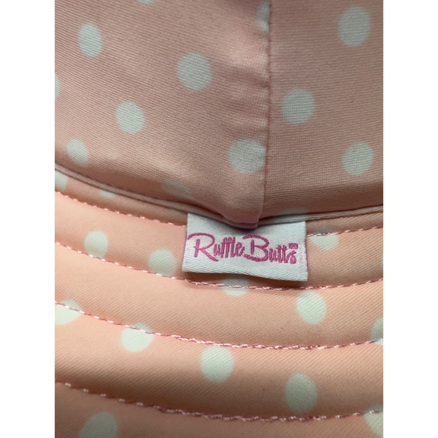 RuffleButts Pink Polka Dot Reversible Wide Brim Sun Hat #9213