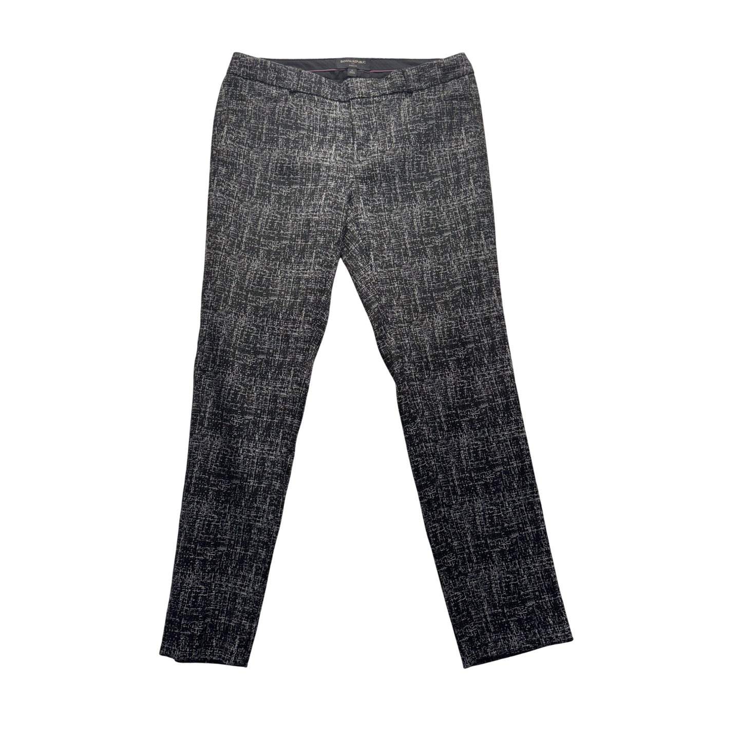 Banana Republic Sloan Fit Textured Stretch Pants Size 6 Black & White 35 #9275