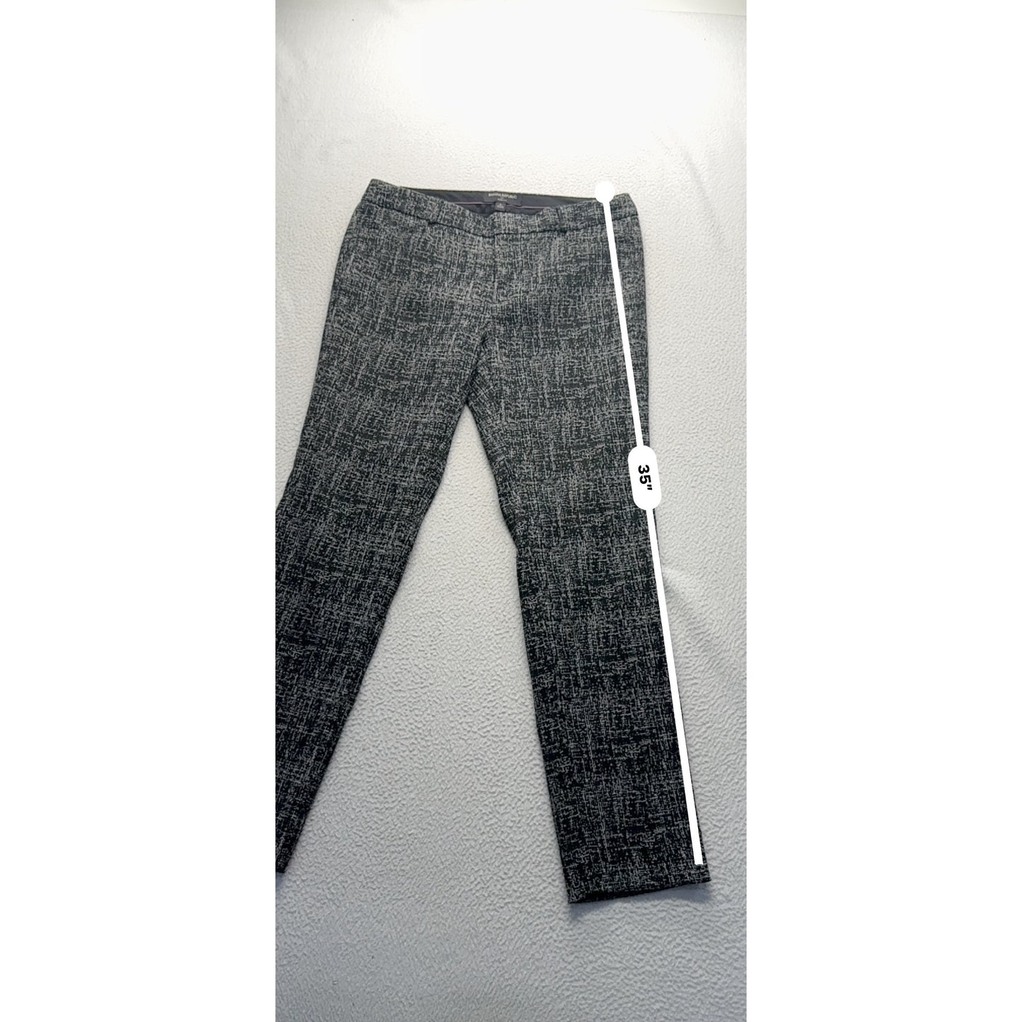 Banana Republic Sloan Fit Textured Stretch Pants Size 6 Black & White 35 #9275