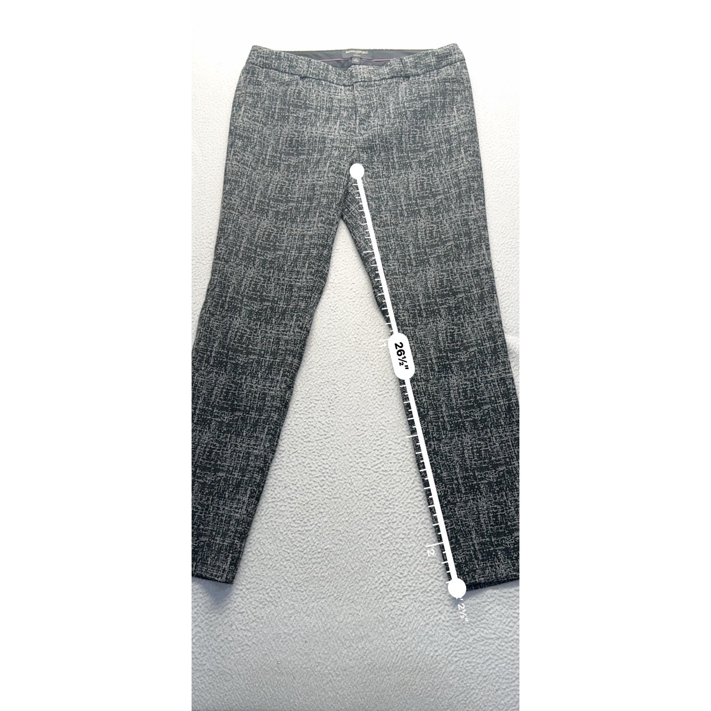 Banana Republic Sloan Fit Textured Stretch Pants Size 6 Black & White 35 #9275