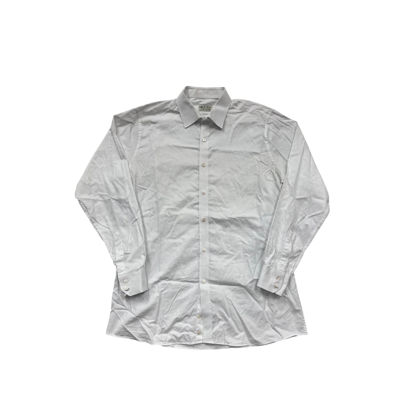 Hamilton Shirts White Button-Up Dress Shirt 17.5 Cotton Classic Fit #113C