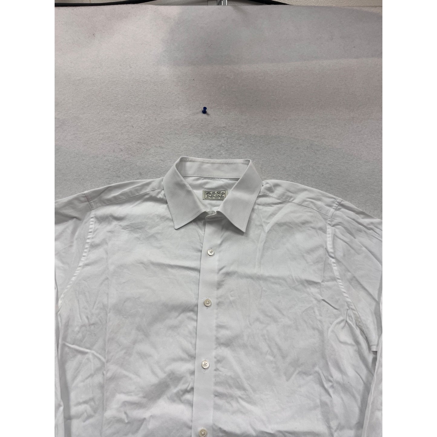 Hamilton Shirts White Button-Up Dress Shirt 17.5 Cotton Classic Fit #113C