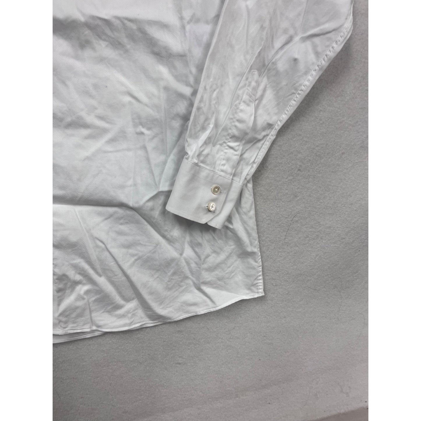 Hamilton Shirts White Button-Up Dress Shirt 17.5 Cotton Classic Fit #113C