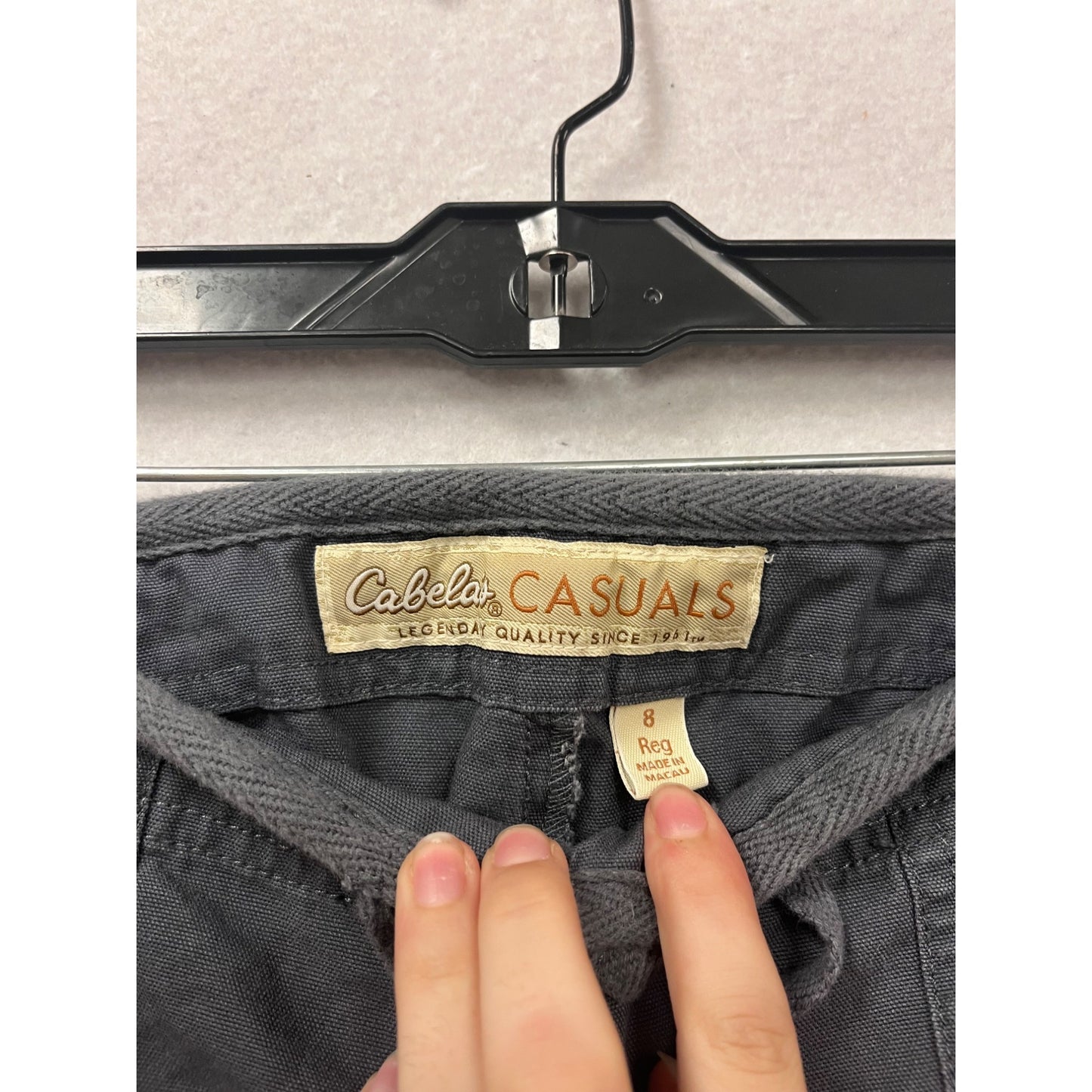 Cabelas Casuals Cargo Pants Size 8 Reg 100% Cotton Gray #848A