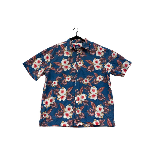 Mens XL High Sierra Hawaiian Floral Short Sleeve Button-Up Shirt 100% Cotton #6584