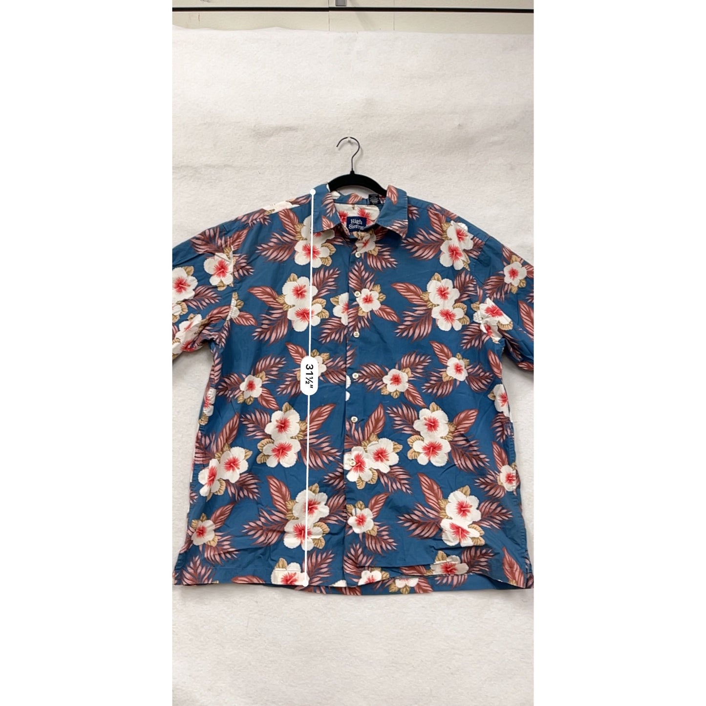 Mens XL High Sierra Hawaiian Floral Short Sleeve Button-Up Shirt 100% Cotton #6584