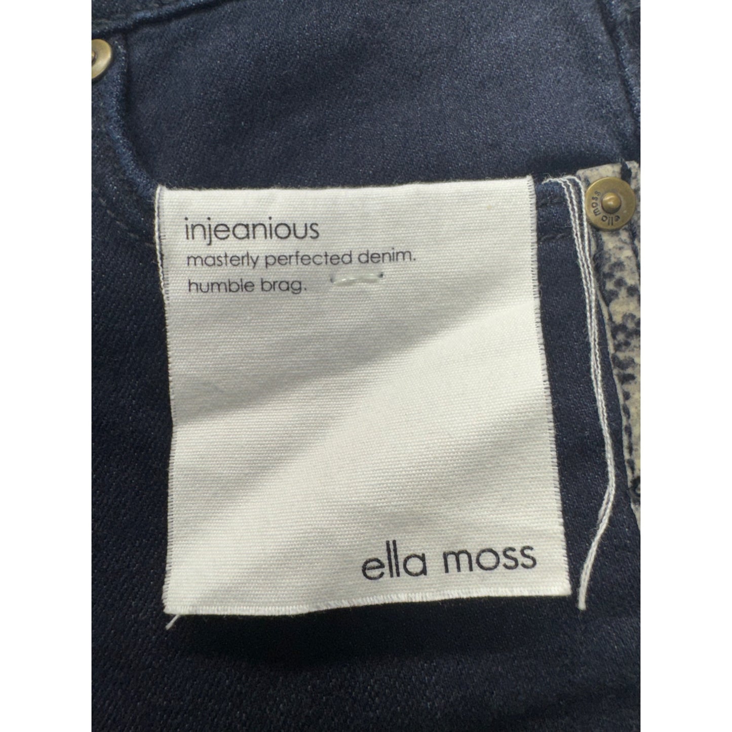 Ella Moss Dark Wash Flare Jeans With Snake Print Trim Size 26 #9667