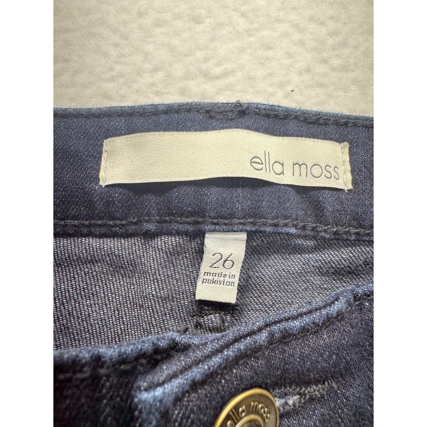 Ella Moss Dark Wash Flare Jeans With Snake Print Trim Size 26 #9667