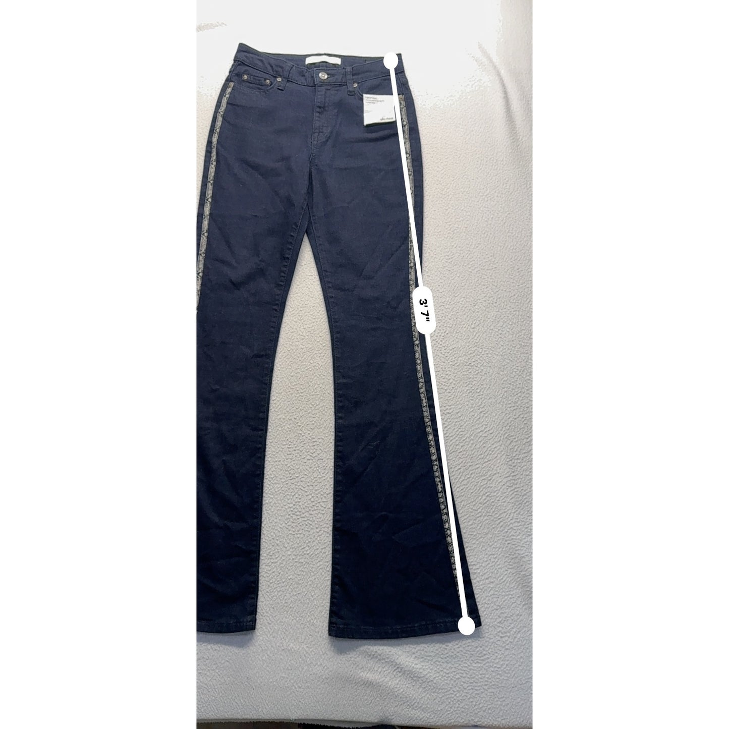 Ella Moss Dark Wash Flare Jeans With Snake Print Trim Size 26 #9667