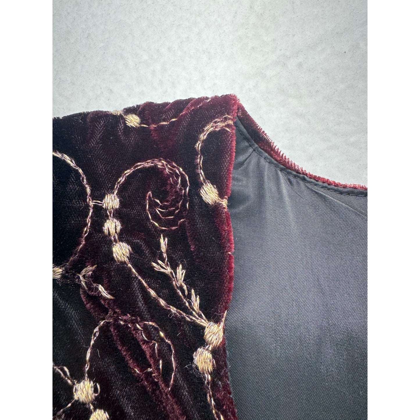 Vintage Jessica Howard Black Velvet & Embroidered Dress Size 8 #156B