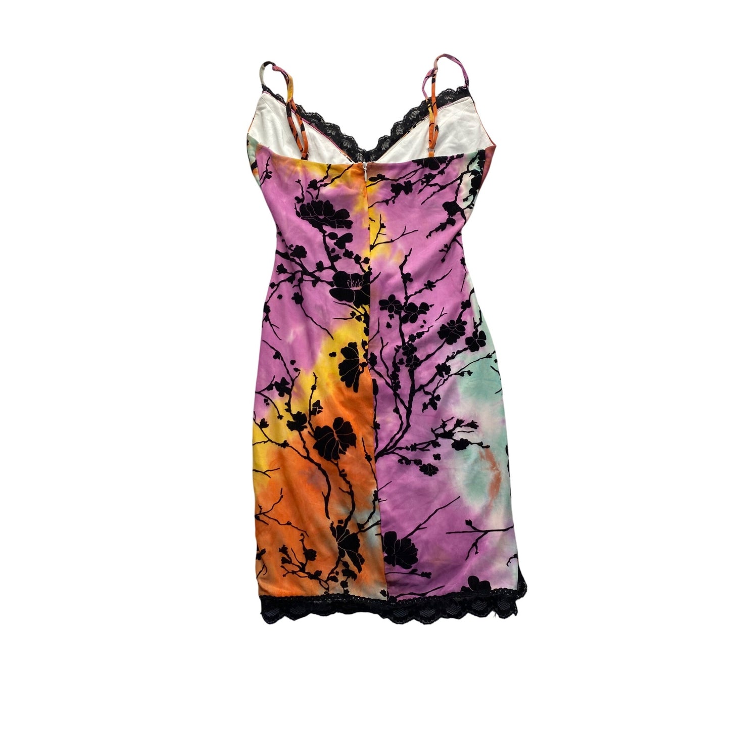 Princess Polly Floral Tie-Dye Lace Trim Mini Dress Size 2 #7060