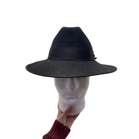 Black Wide Brim Fedora Hat Classic Design #150B