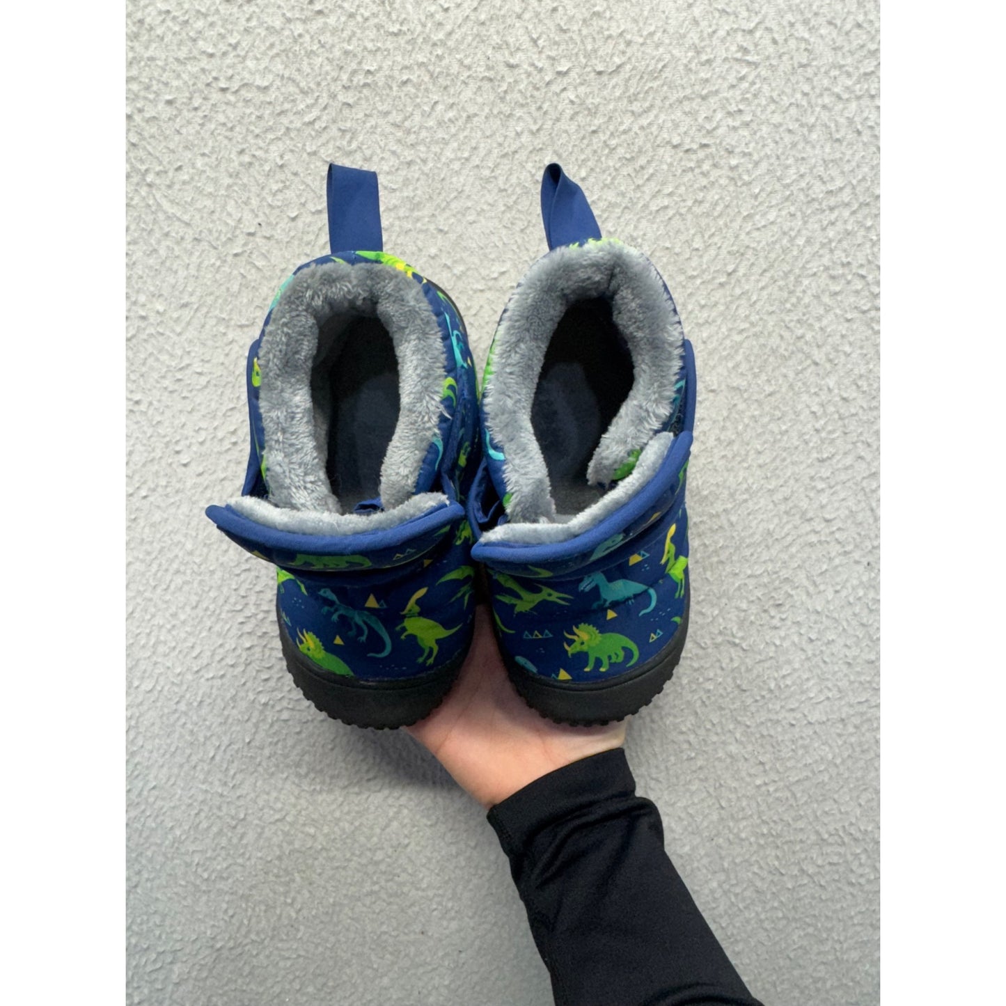 Dinosaur Print Insulated Winter Boots With Fleece Lining Size 10 #9701