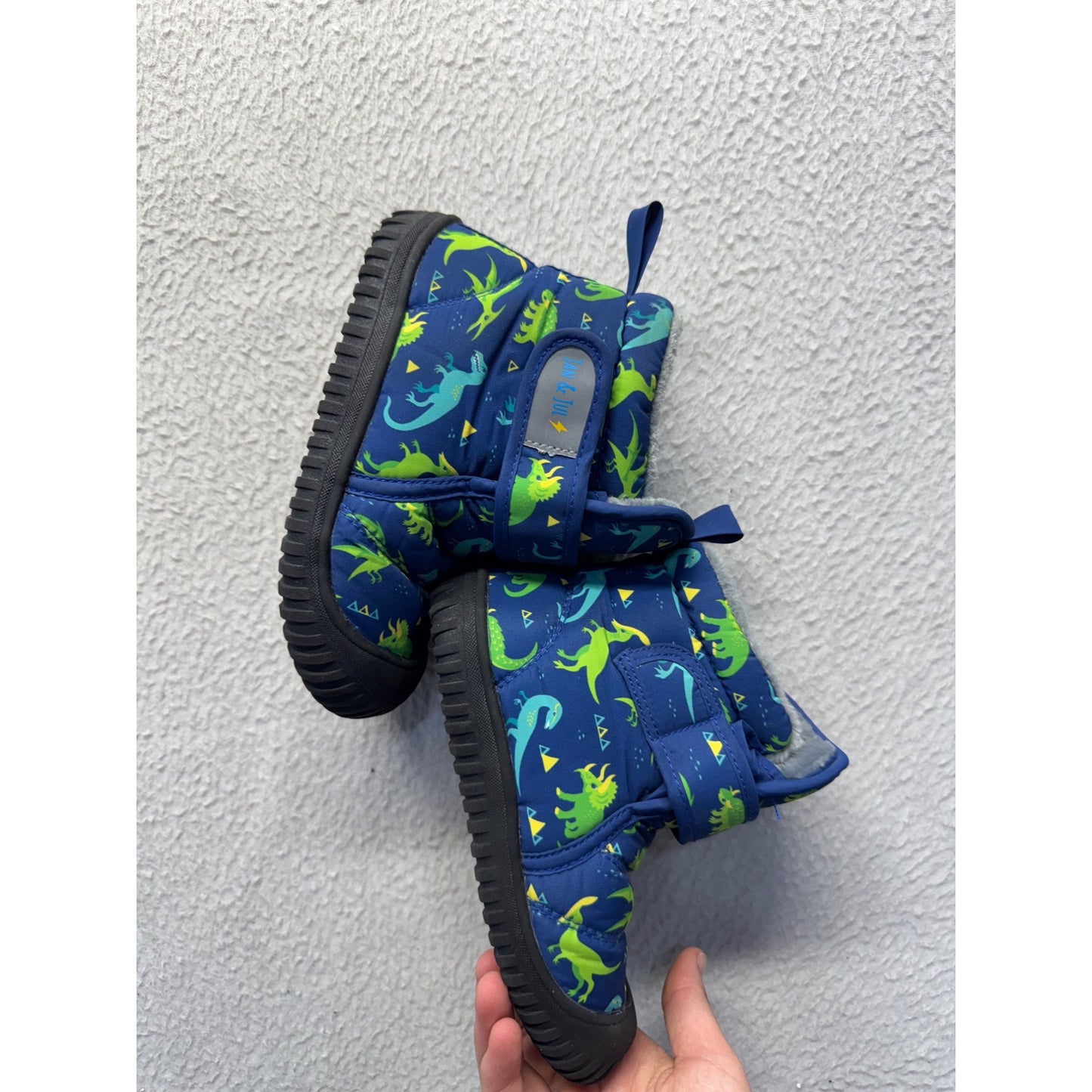 Dinosaur Print Insulated Winter Boots With Fleece Lining Size 10 #9701