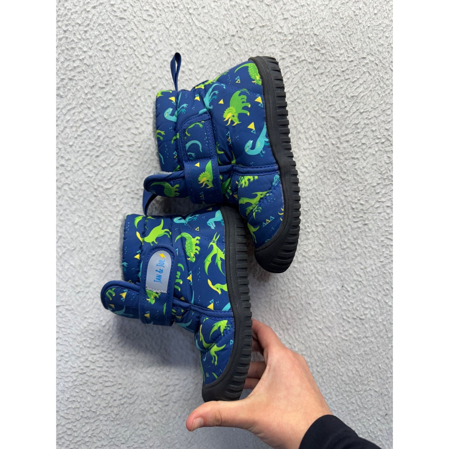 Dinosaur Print Insulated Winter Boots With Fleece Lining Size 10 #9701