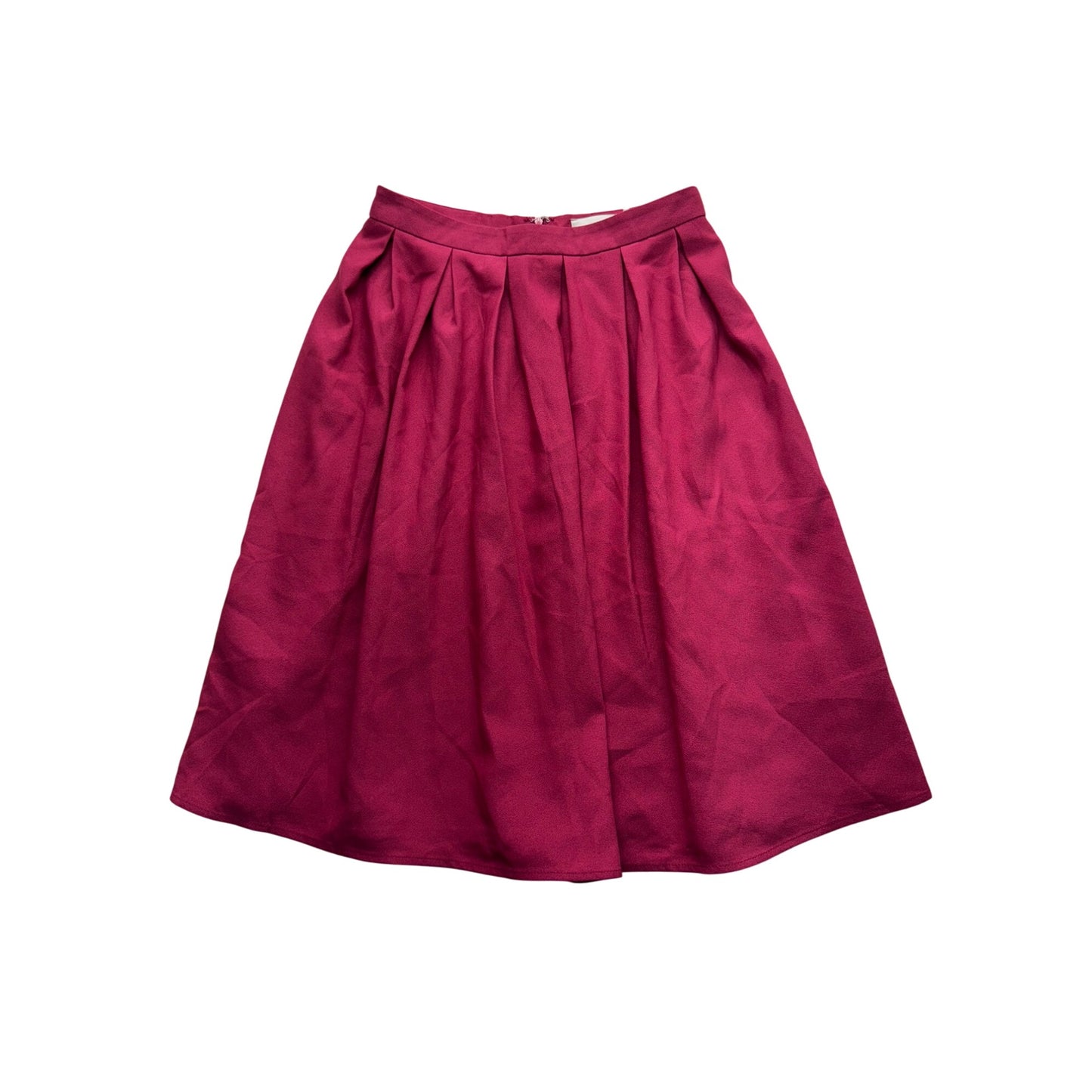 Fuchsia Pleated A-Line Midi Skirt Moon By Francesca's S 9581
