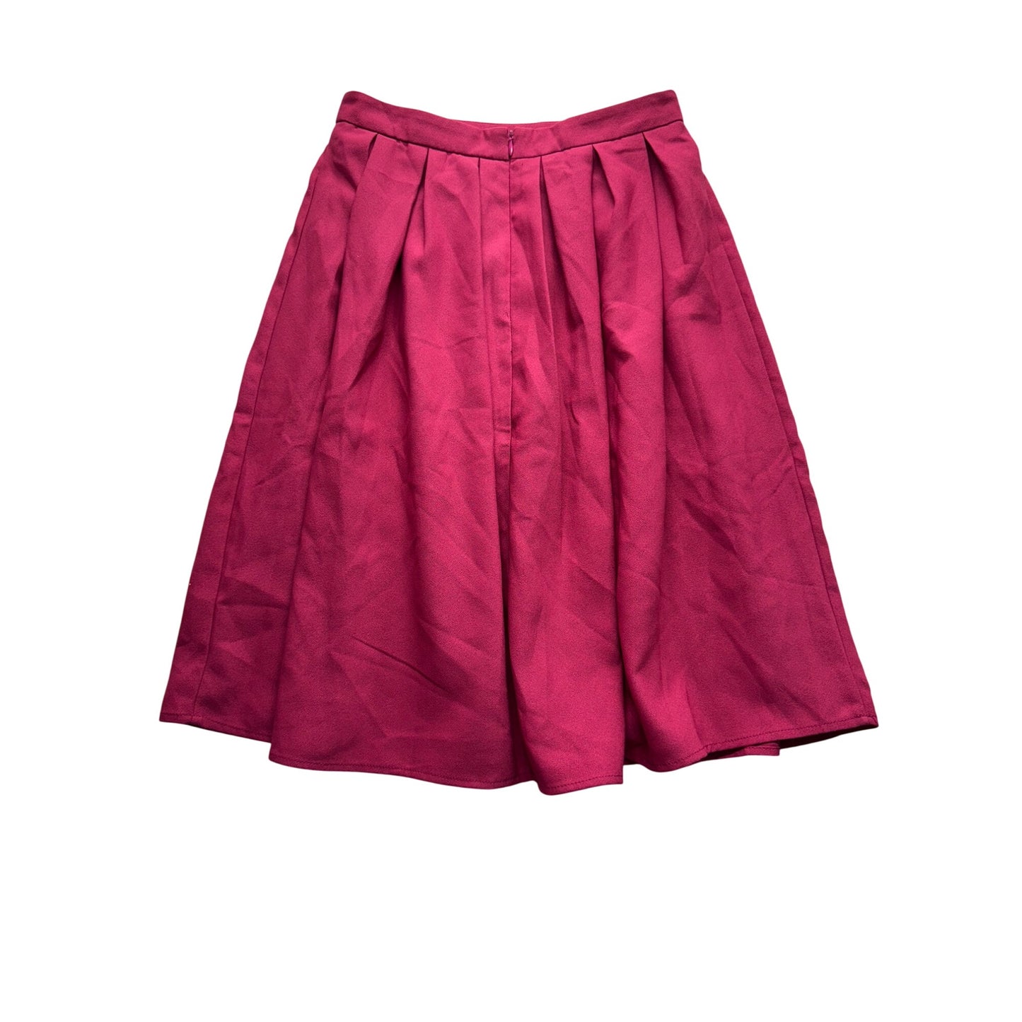 Fuchsia Pleated A-Line Midi Skirt Moon By Francesca's S 9581