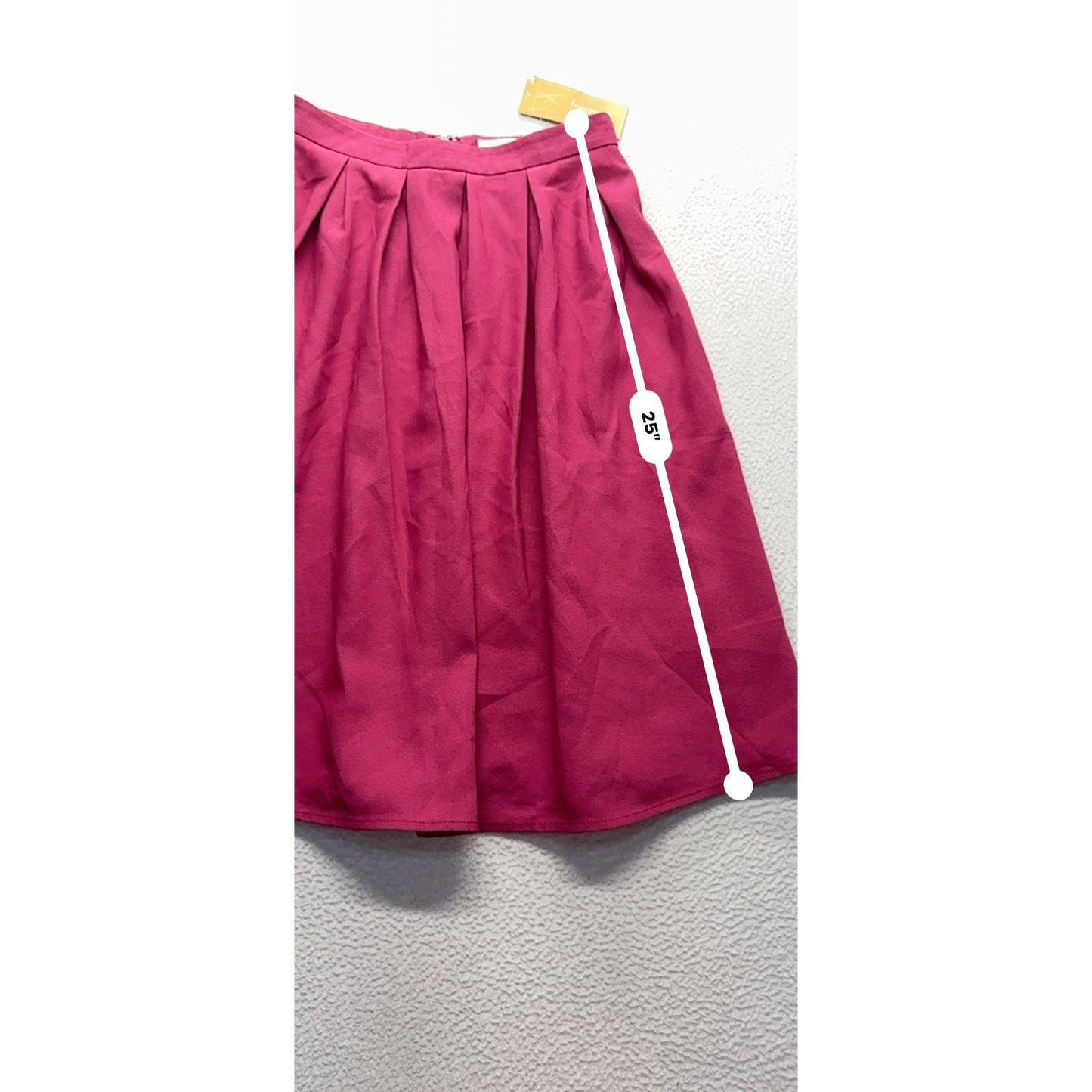 Fuchsia Pleated A-Line Midi Skirt Moon By Francesca's S 9581