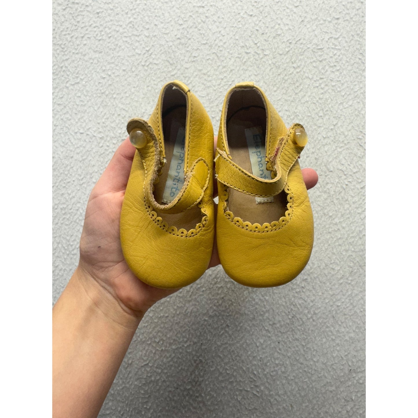 Baby PioLita Yellow Leather Mary Jane Baby Shoes US 2 EU 17 #9820