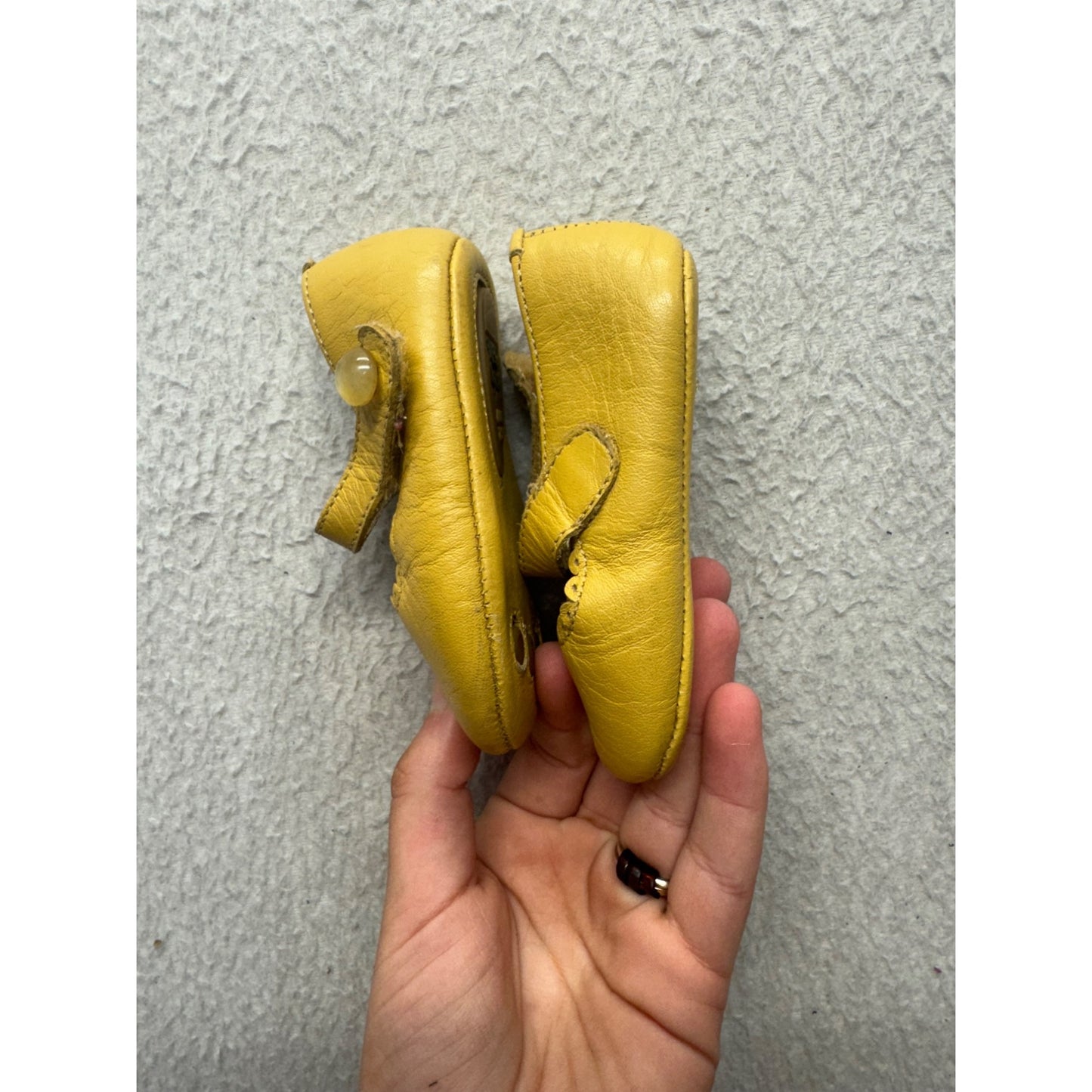 Baby PioLita Yellow Leather Mary Jane Baby Shoes US 2 EU 17 #9820