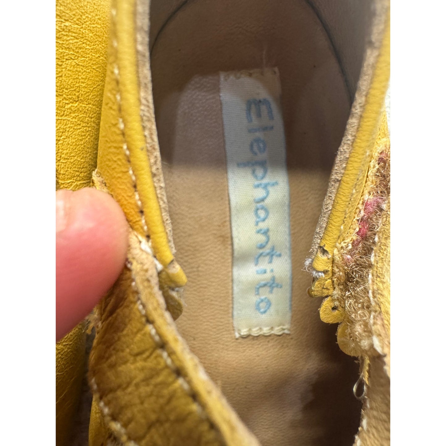 Baby PioLita Yellow Leather Mary Jane Baby Shoes US 2 EU 17 #9820