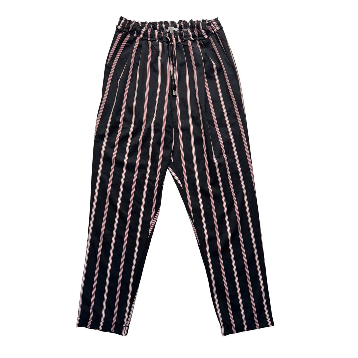 Charlotte Russe Striped Elastic Waist Pants Black & Pink Size S #211B