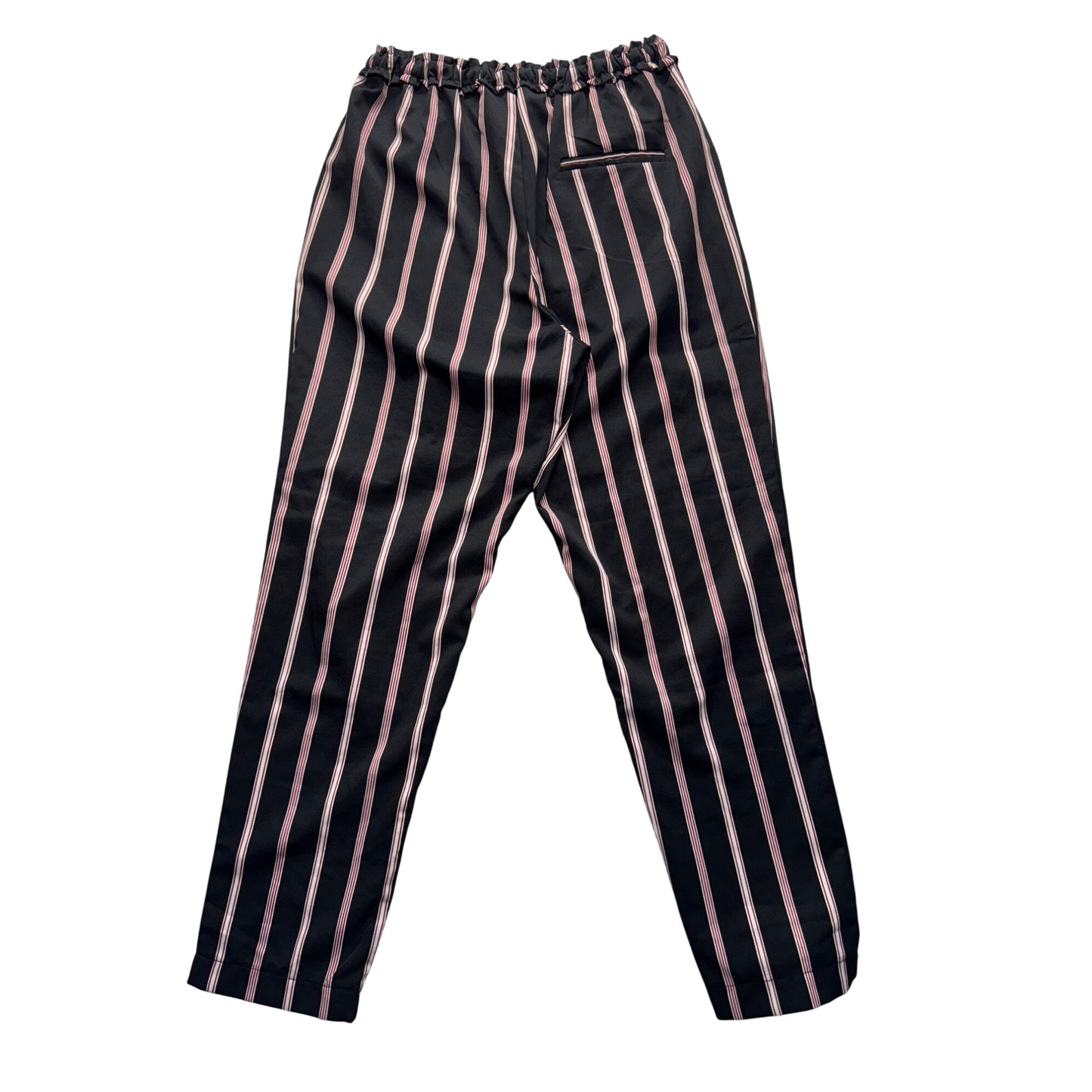Charlotte Russe Striped Elastic Waist Pants Black & Pink Size S #211B