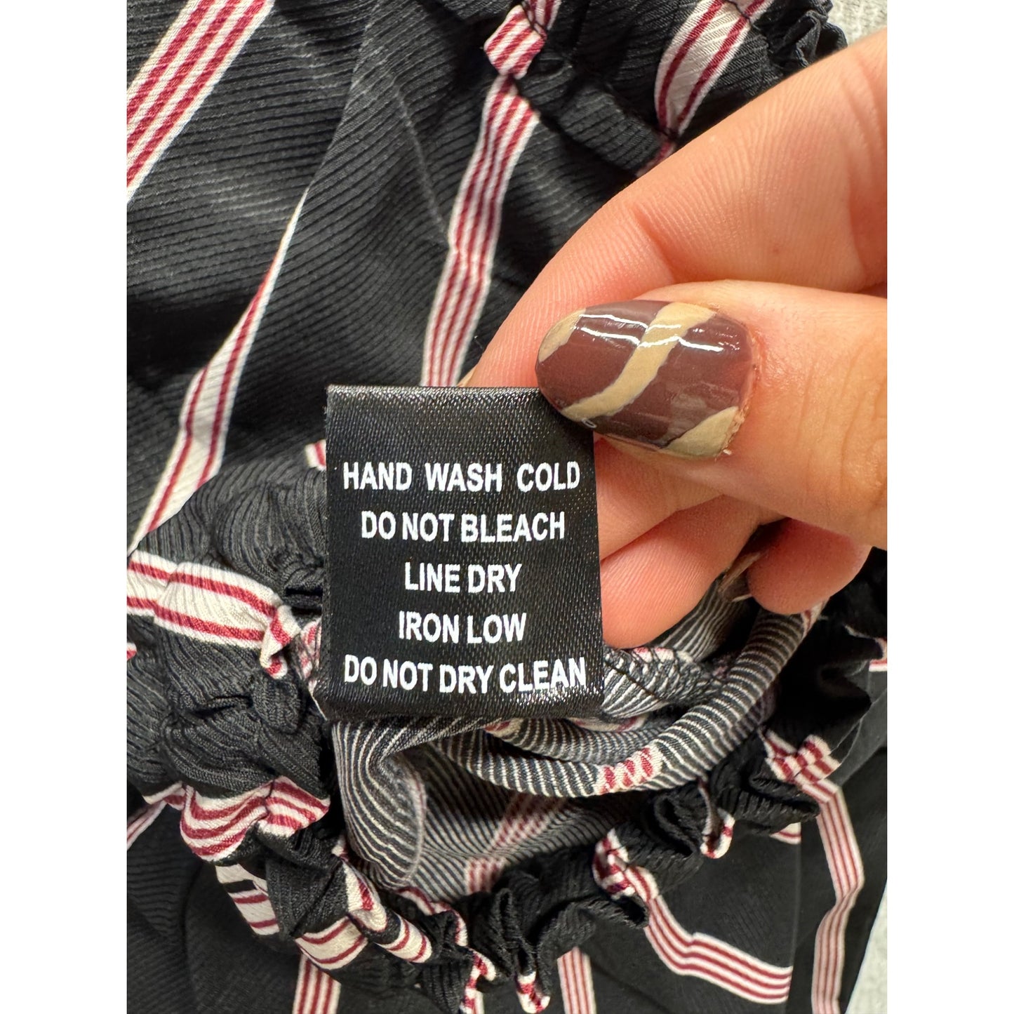 Charlotte Russe Striped Elastic Waist Pants Black & Pink Size S #211B