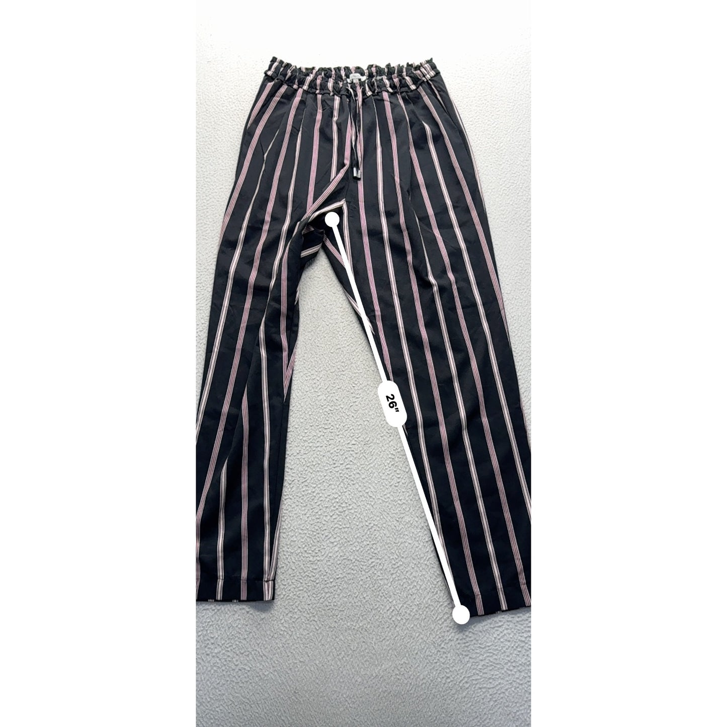 Charlotte Russe Striped Elastic Waist Pants Black & Pink Size S #211B