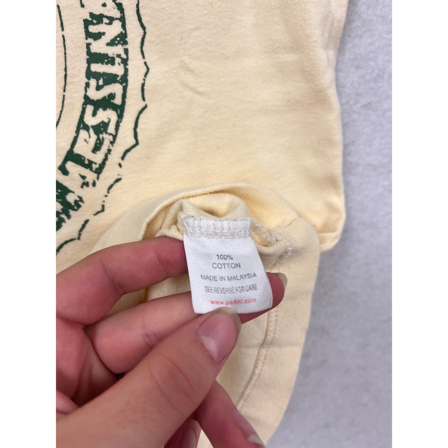 Vintage Style Green & Beige Graphic Cotton T-Shirt #699A