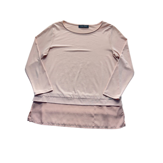 Ivanka Trump Blush Pink Layered Long Sleeve Top Size M #9944