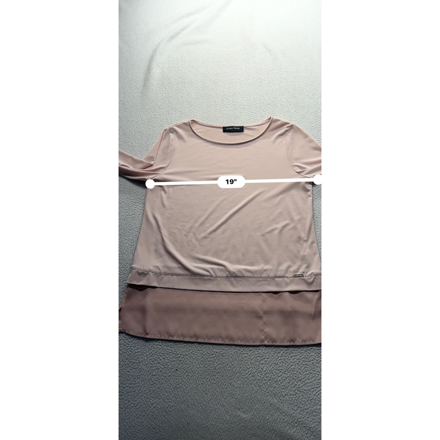 Ivanka Trump Blush Pink Layered Long Sleeve Top Size M #9944