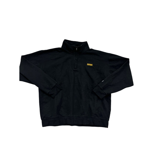 Champion Iowa 2XL Black Quarter-Zip Pullover Sweatshirt #891A