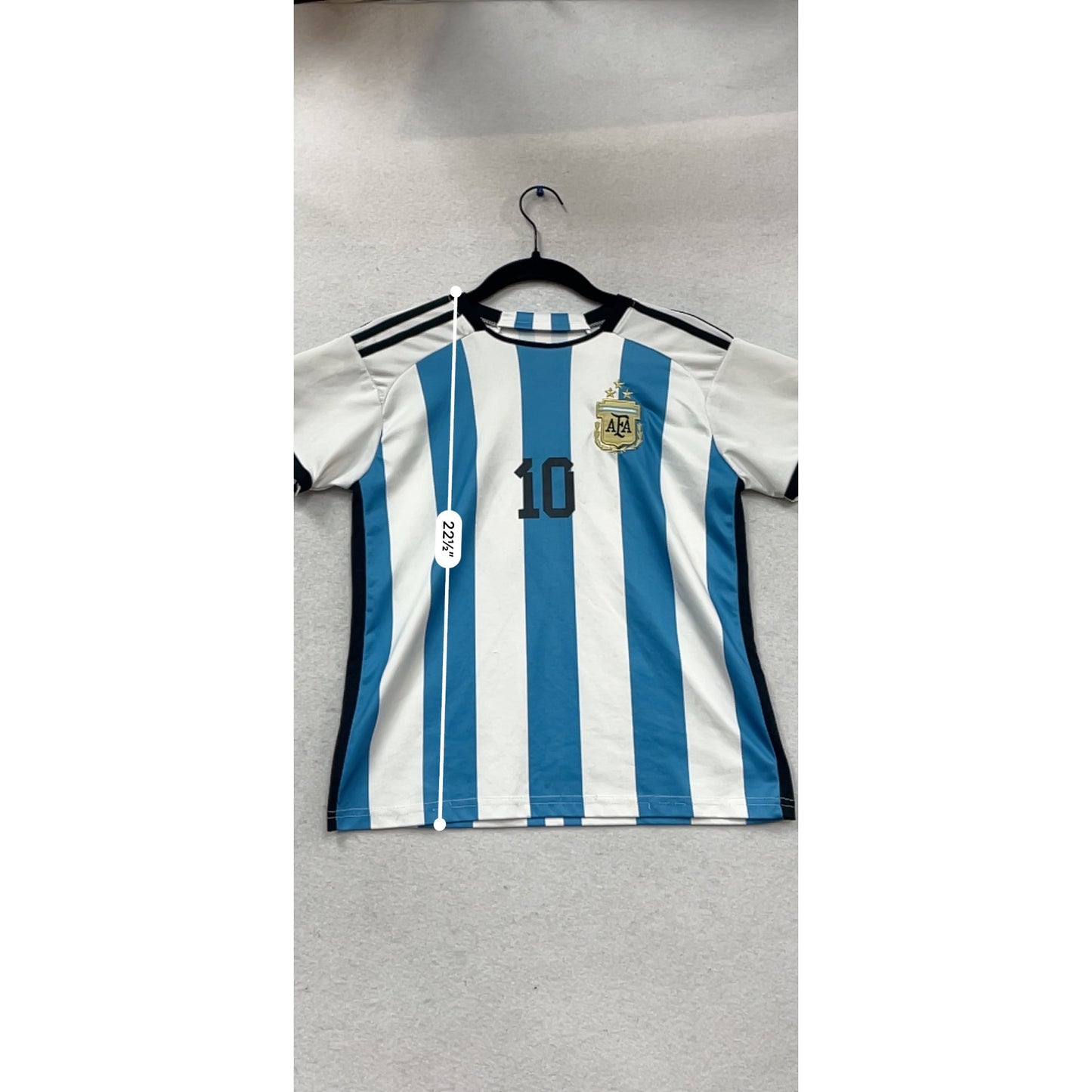 Argentina Soccer Jersey Messi #10 Youth Size #956A