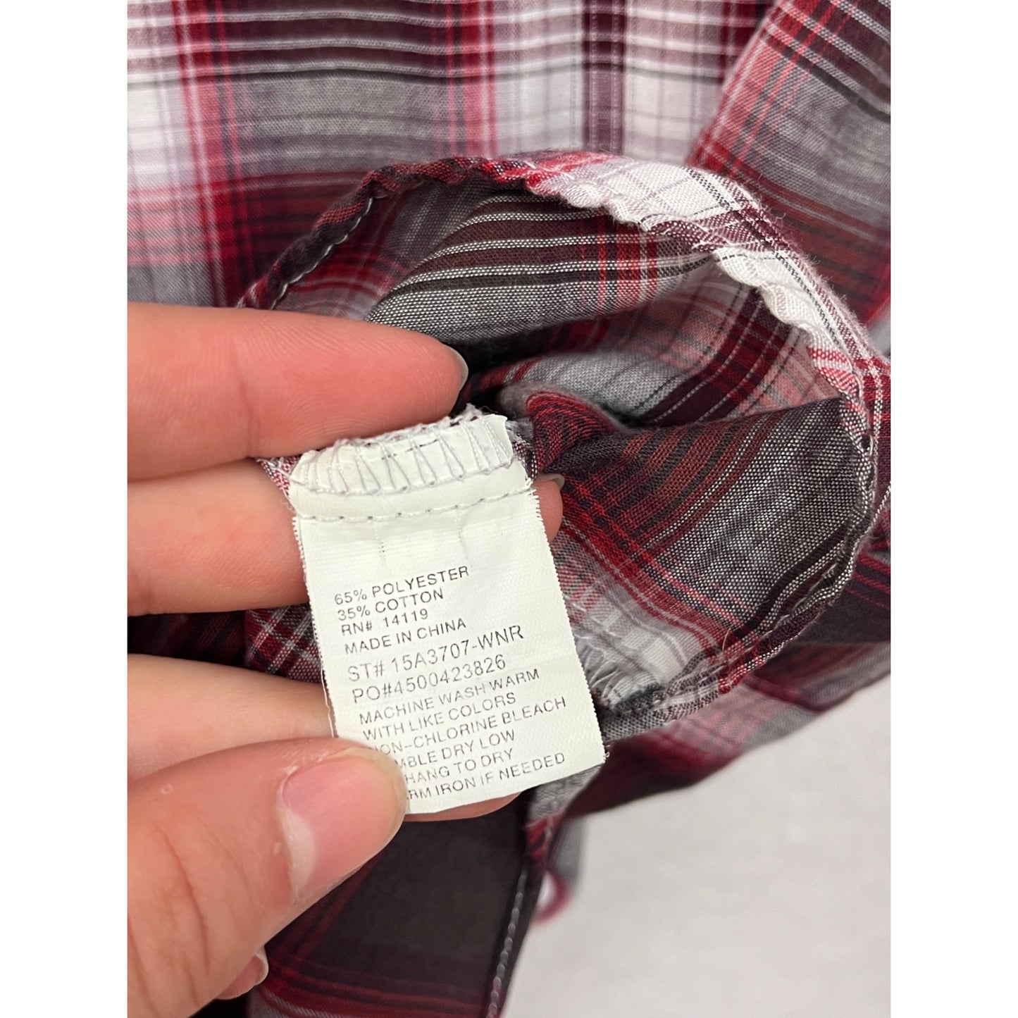 Ely Cattleman XL Red & Black Plaid Western Snap Button Shirt #8697