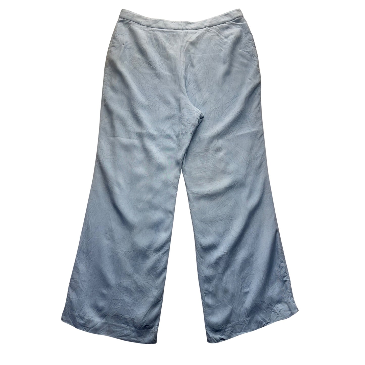 Silk Light Blue Wide-Leg Womens Pants Ralph Lauren #7832