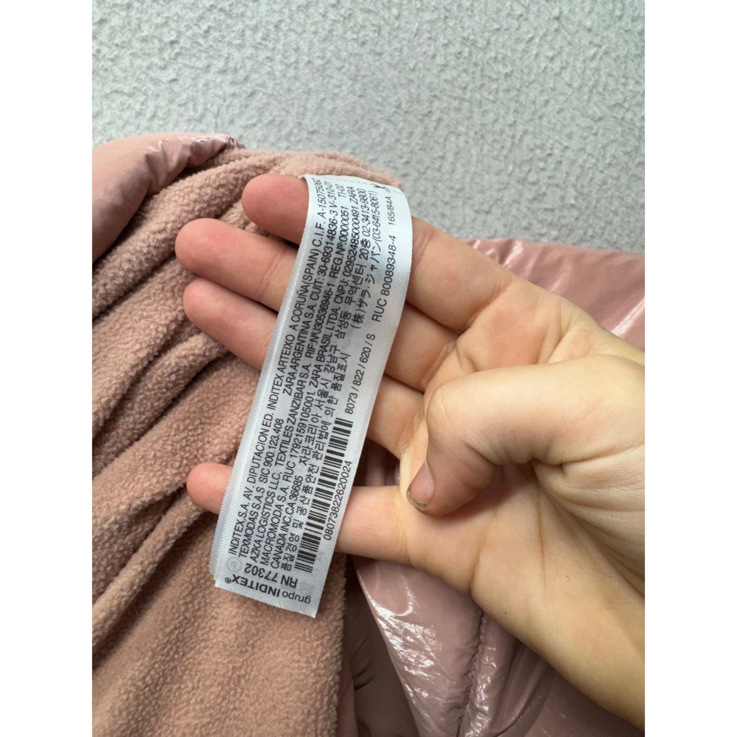 Zara Womens Light Pink Hooded Puffer Coat With Shiny Finish Size S #9509