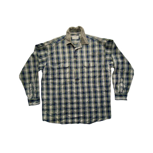 Vintage American Eagle Outfitters Plaid Pullover men’s L 100% Cotton Long Sleeve #7054