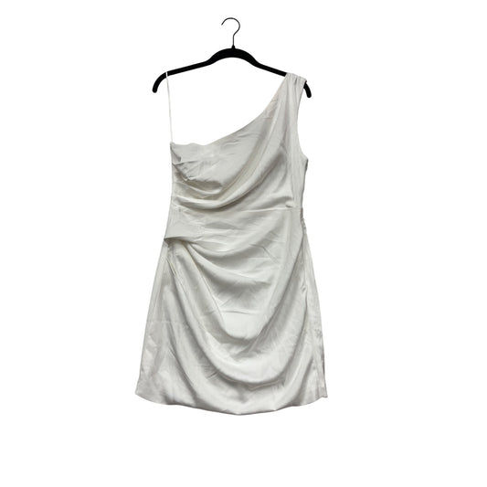 One-Shoulder White Satin Dress By Do+Be Size M #390A