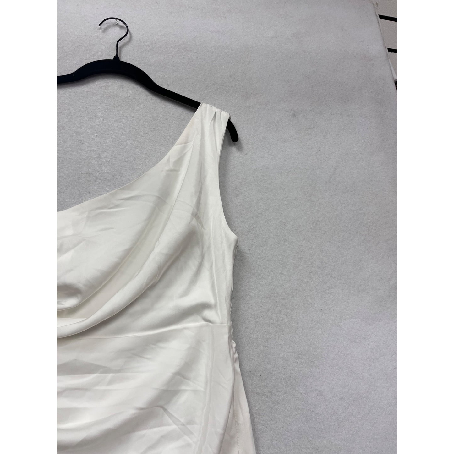 One-Shoulder White Satin Dress By Do+Be Size M #390A