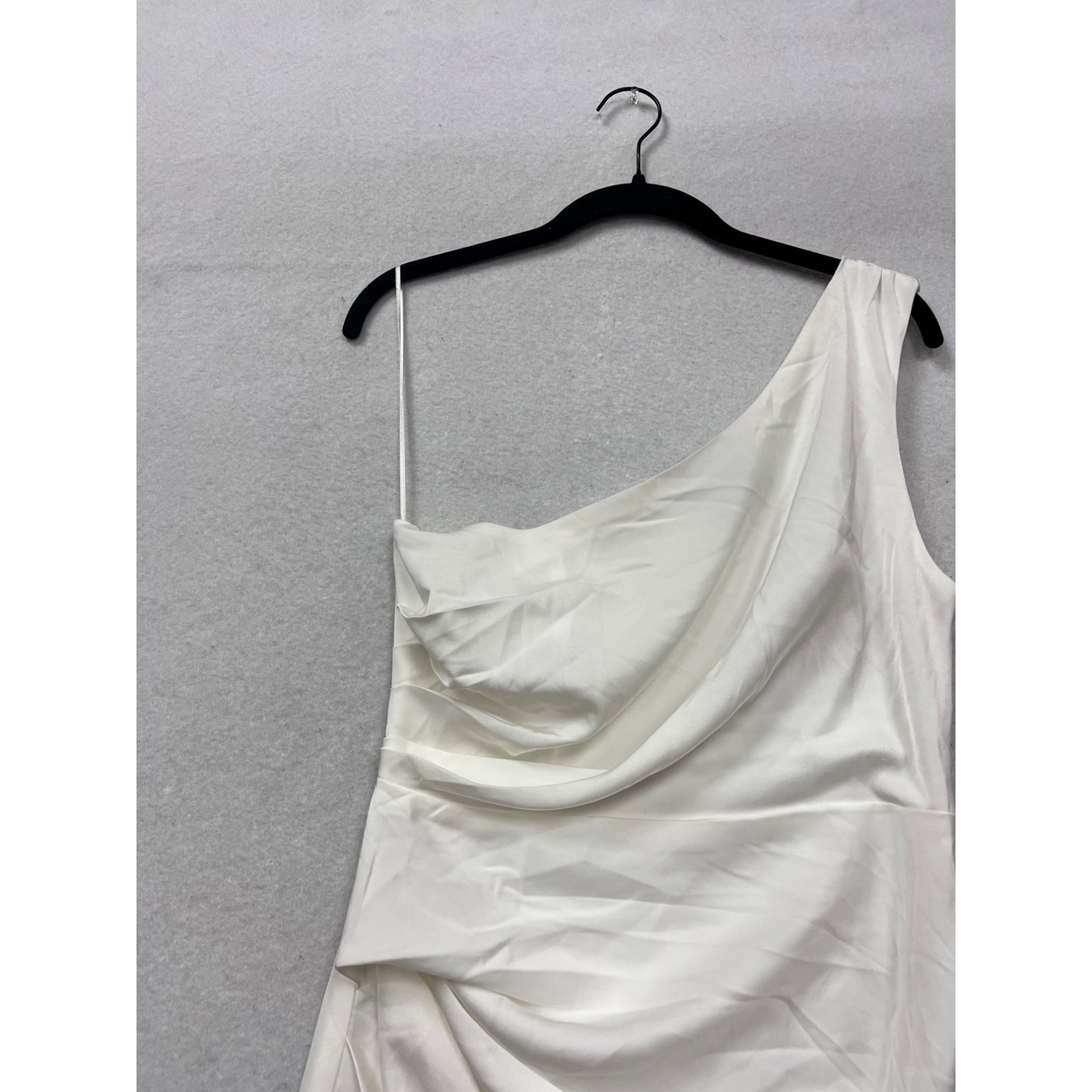 One-Shoulder White Satin Dress By Do+Be Size M #390A