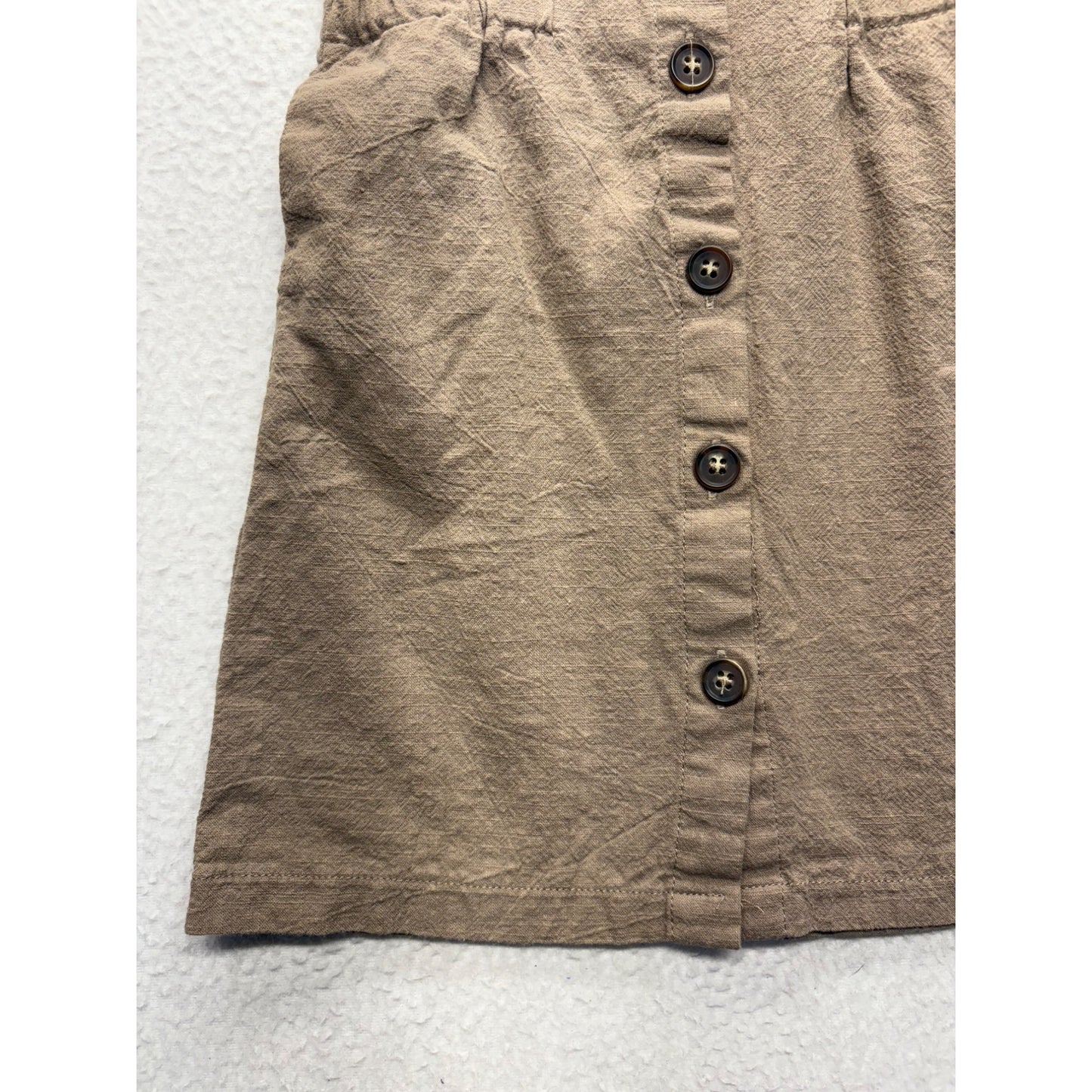 Baileys Blossoms 9-12M Baby Girl Button-Front Brown Dress #7419