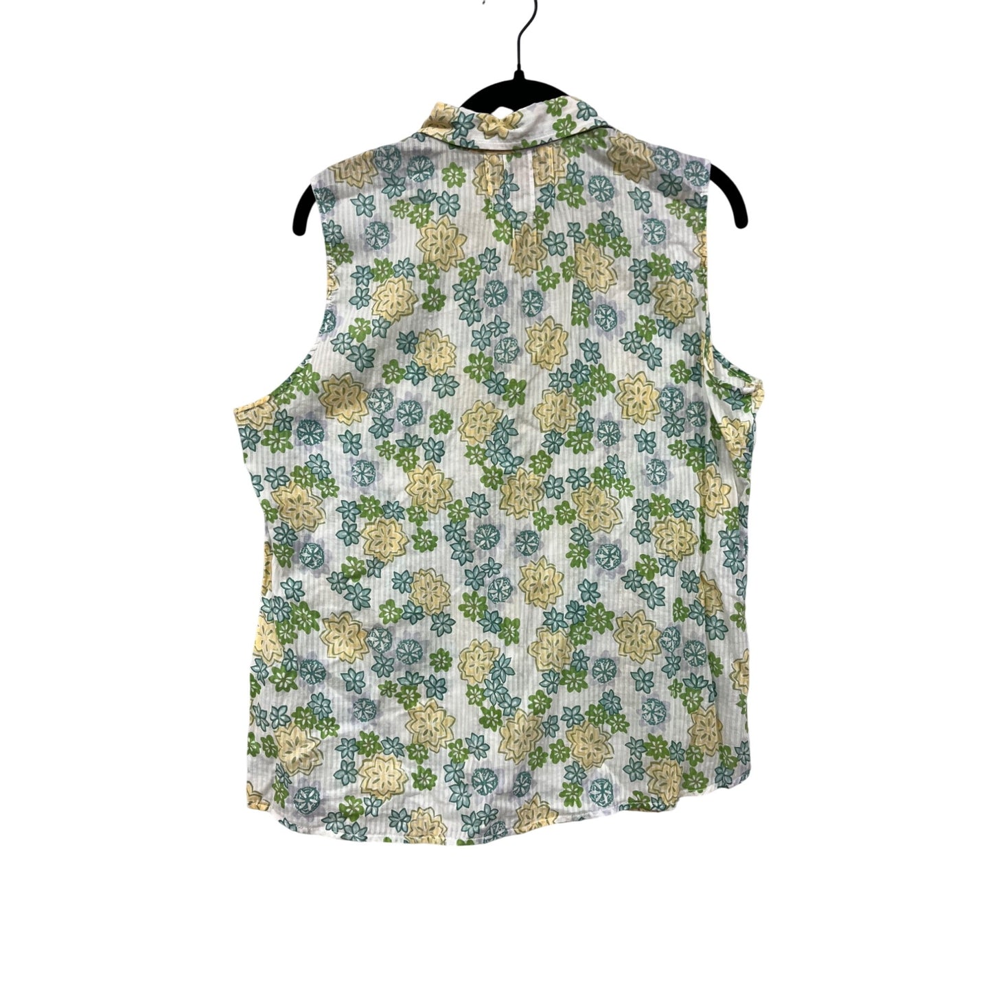 Woolrich Floral Sleeveless Button-Up Blouse L #8753