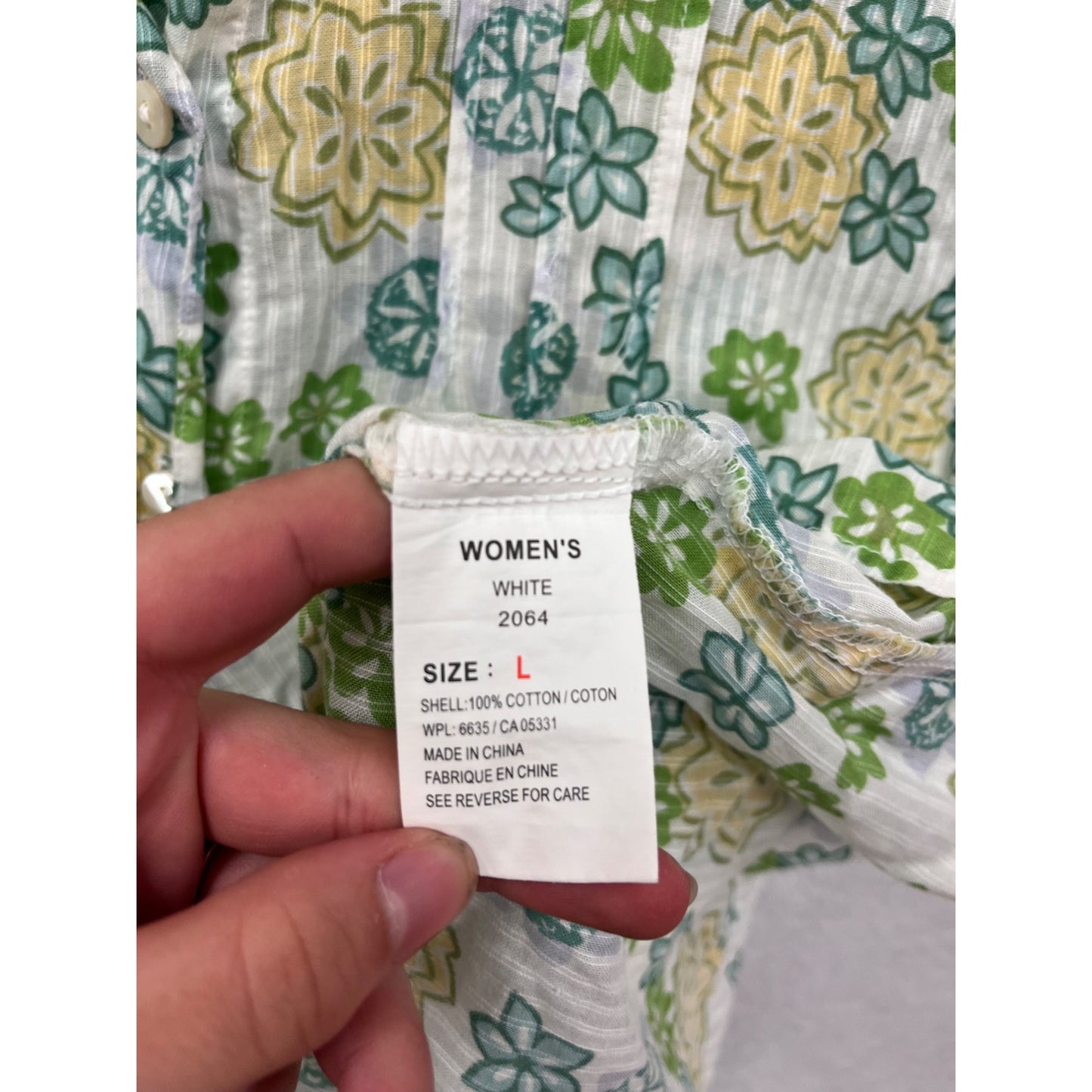 Woolrich Floral Sleeveless Button-Up Blouse L #8753