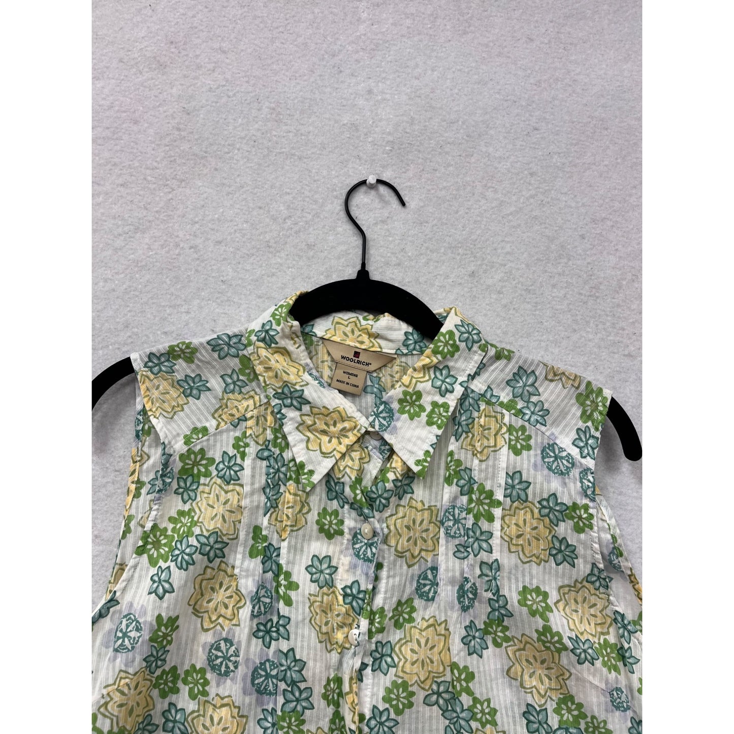 Woolrich Floral Sleeveless Button-Up Blouse L #8753