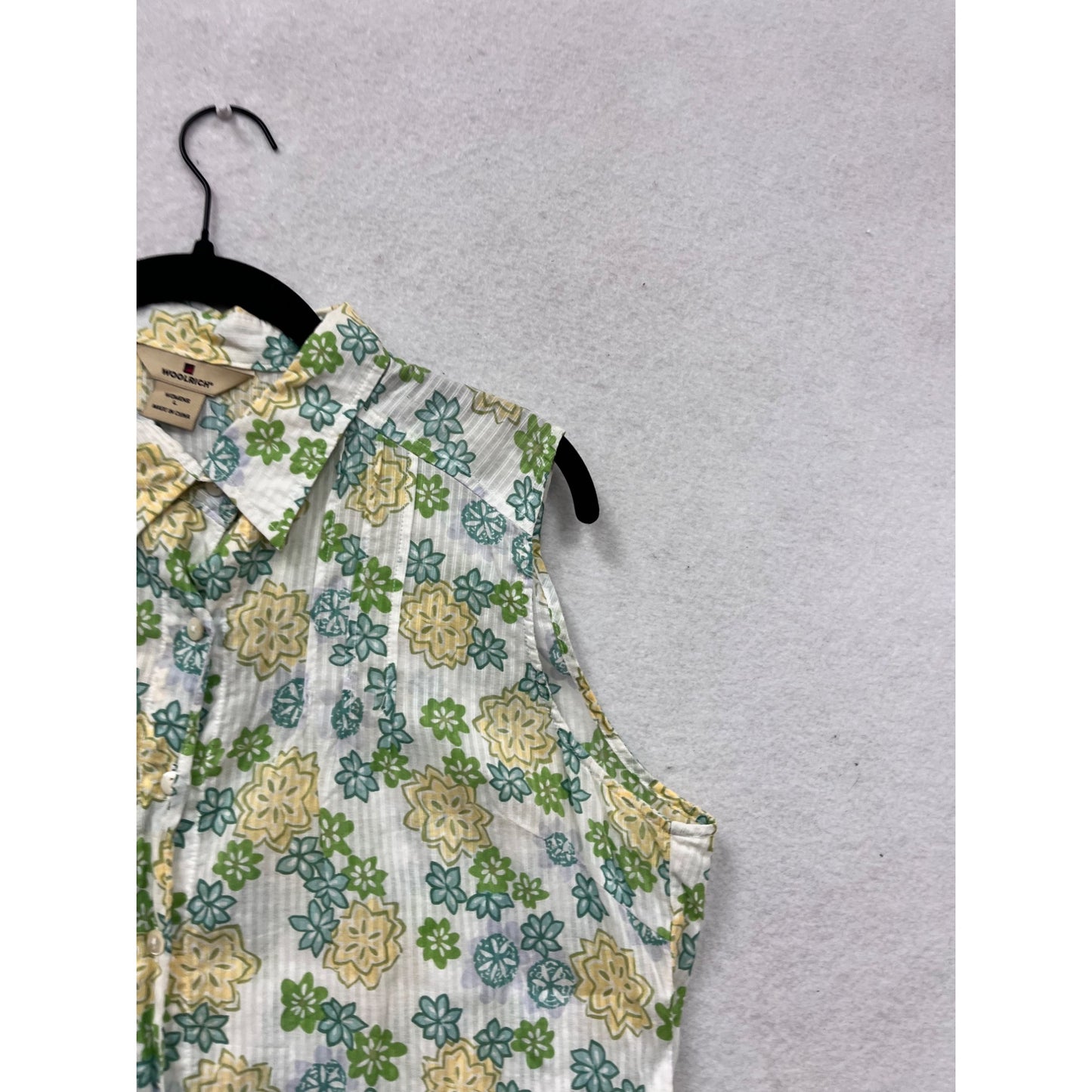 Woolrich Floral Sleeveless Button-Up Blouse L #8753