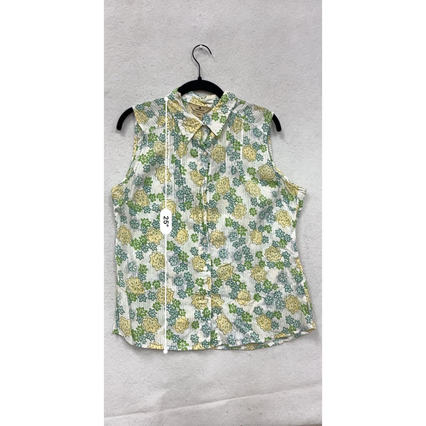 Woolrich Floral Sleeveless Button-Up Blouse L #8753