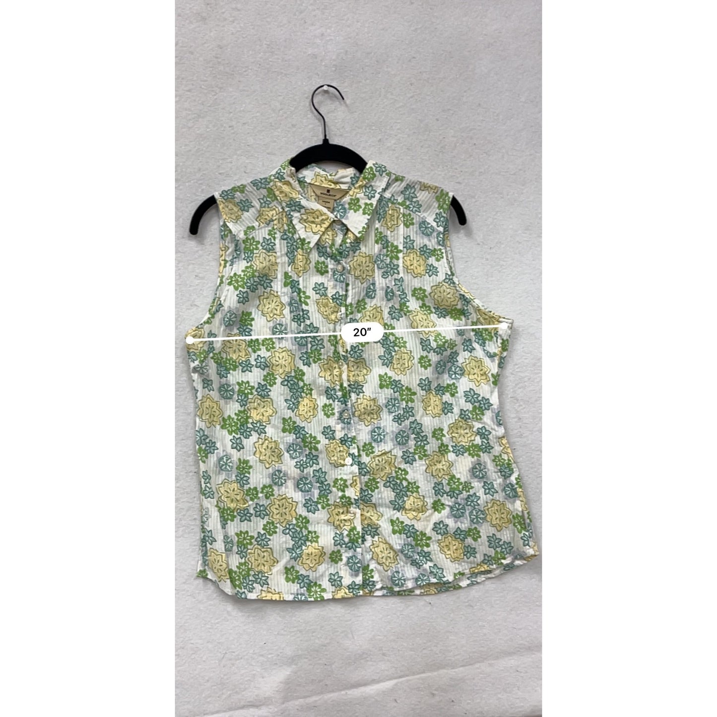 Woolrich Floral Sleeveless Button-Up Blouse L #8753